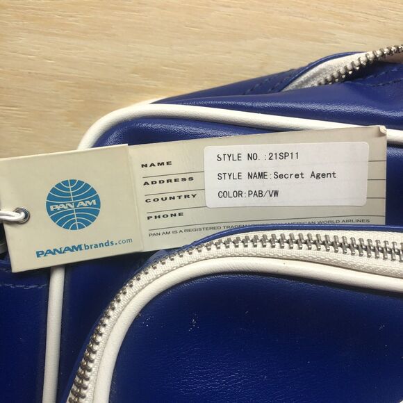 PAN AM Secret Agent Reloaded Bag Certified Vintage Style Blue Tags Luggage VTG - Picture 3 of 16